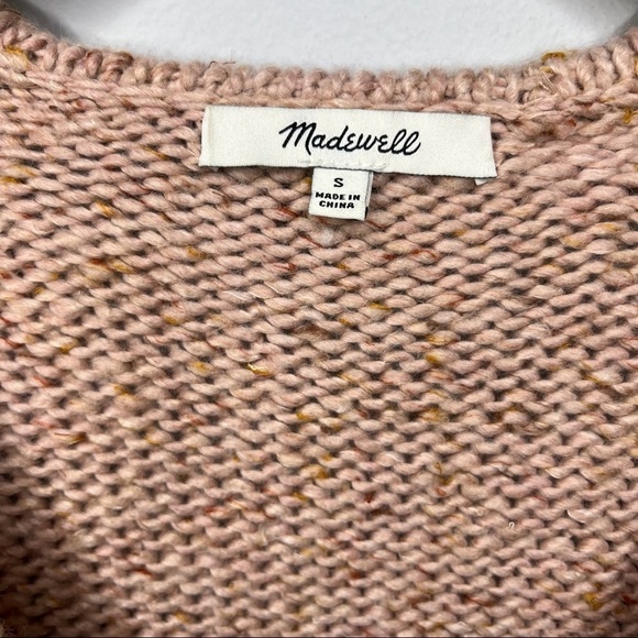 Madewell Beresford Wrap Front Pullover Sweater V Neck Chunky Flecked Yarn AD045 - Picture 8 of 11